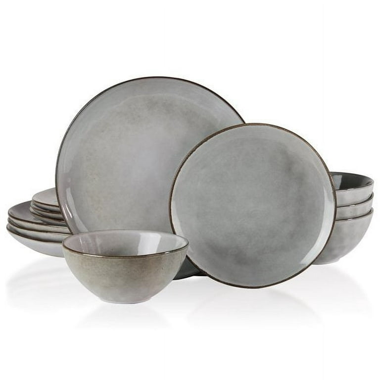 Original Heart 12-Pieces Dinnerware Sets Ceramic Dish Set, Plates and Bowls  Sets, Dishes Set for 4, Nonstick Plate Set, Durable Stoneware Plates, Dishes,  Soup and Cereal Bowls, Grey, for kitchen - Yahoo Shopping