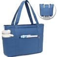 thumbnail image 1 of Fammart Large Canvas Tote Bag for Women with Zipper & Compartments, Crossbody Laptop Bags for Work College Travel-Sky Blue, 1 of 7