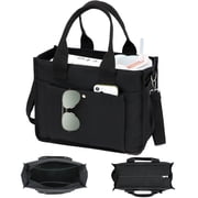 Fammart Large Canvas Tote Bag for Women with Zipper & Compartments, Crossbody Laptop Bags for Work College Travel