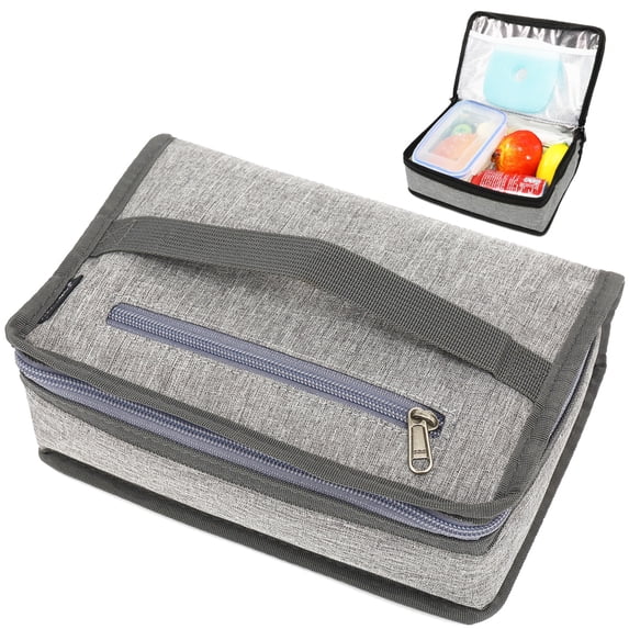 Fammart Lunch Box, Insulated Lunch Bag Mini Cooler with Handle for Women Men, Grey
