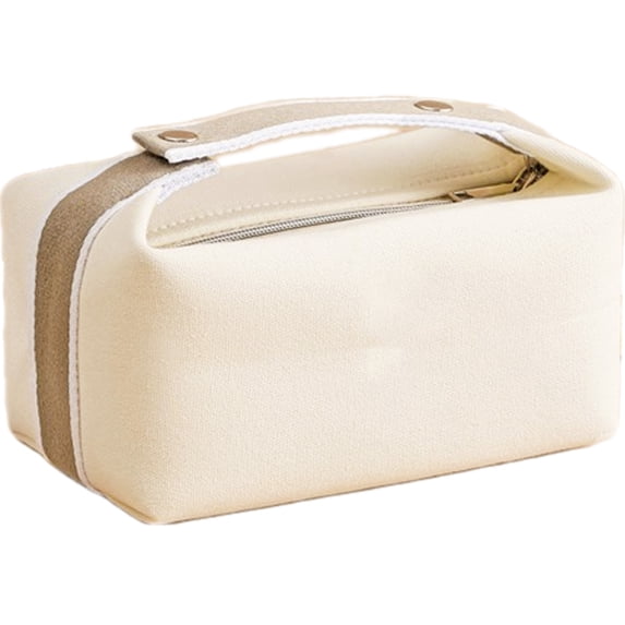 Fammart Travel Makeup Bag, Waterproof Canvas Cosmetic Bag Make Up Organizer Case for Women, Large Toiletry Bag Skincare Pouch for Toiletries Accessories Brushes