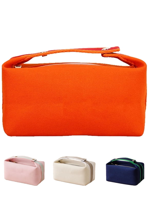 Travel Makeup Bag, Waterproof Canvas Cosmetic Bag Make Up Organizer Case for Women, Large Toiletry Bag Skincare Pouch for Toiletries Accessories Brushes