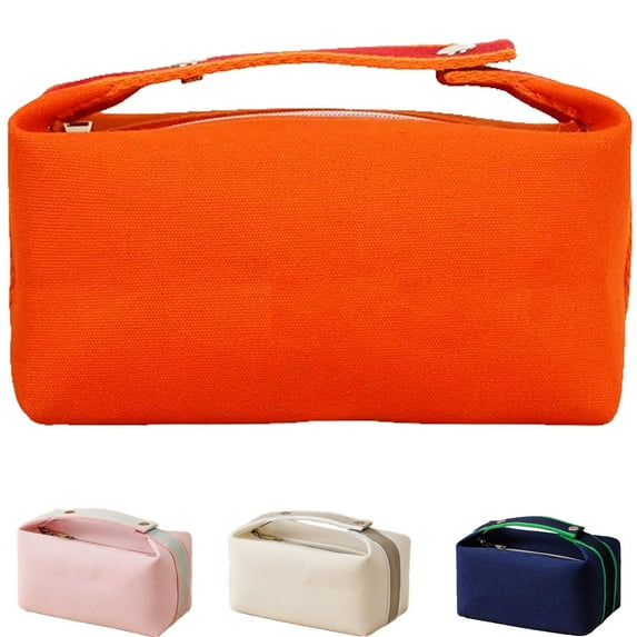 Fammart Travel Makeup Bag, Waterproof Canvas Cosmetic Bag Make Up Organizer Case for Women, Large Toiletry Bag Skincare Pouch for Toiletries Accessories Brushes