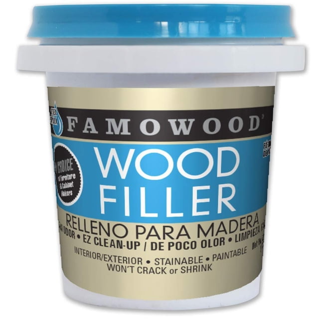 FamoWood 40022128 Latex Wood Filler – Pint, Oak Color – Solvent-Free, Low Odor, Dries In 15 Minutes – Stainable & Paintable FamoWood 40022128 Latex Wood Filler – Pint, Oak Color – Solvent-Free, Low Odor, Dries In 15 Minutes – Stainable & Paintable