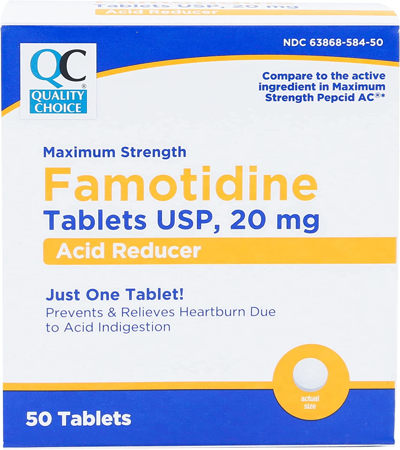 Famotidine 20 Mg Acid Controller Max Strength Tablets 50 ct Walmart com Famotidine 20 Mg Acid Controller Max Strength Tablets 50 ct Walmart com