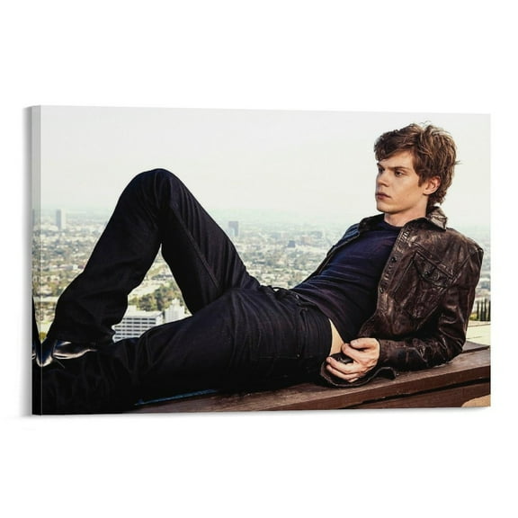 Famous Actor Wall Art - Evan Peters Canvas Wall Art Prints Poster Gifts Photo Picture Painting Posters Room Decor Home Decorative 12x18inch(30x45cm)