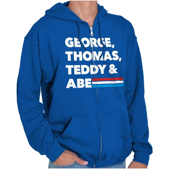 Famous American Monument Presidents Zip Up Hoodie Men's Women's Brisco Brands S