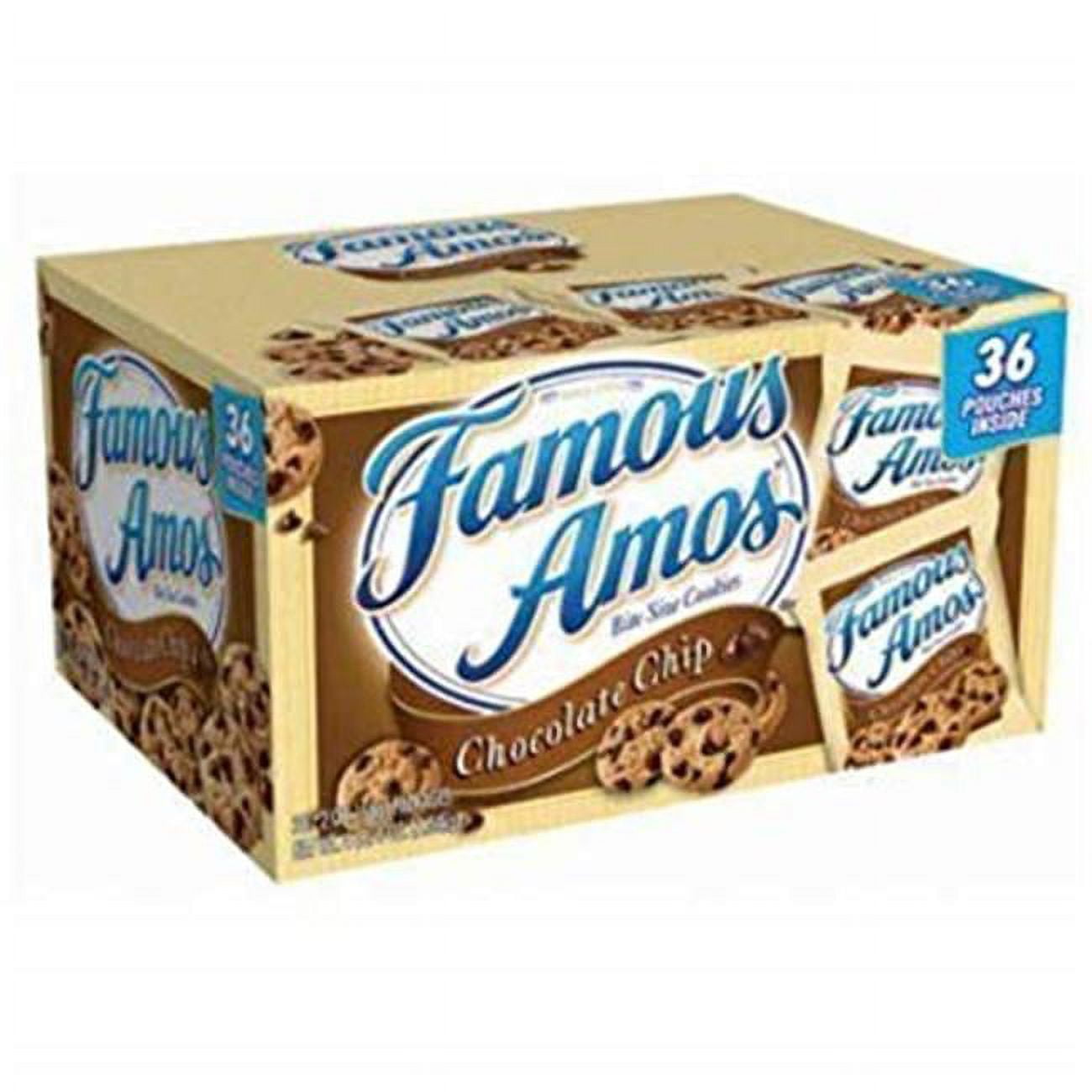 Famous Amos Chocolate Chip Cookies, 2 Oz, Box Of 36 Bags