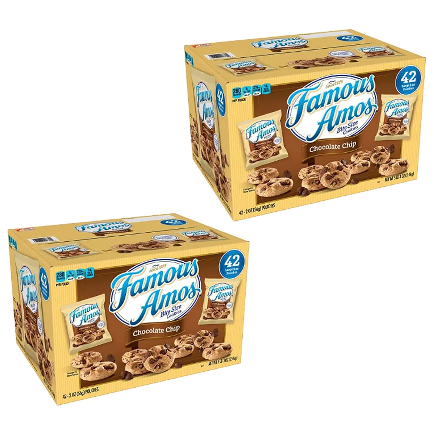 Famous Amos Chocolate Chip Cookies, 2 Pack (2 oz., 42 ct.) Made with