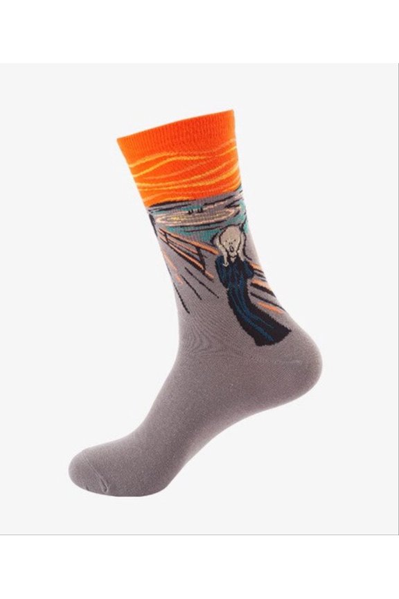 Famous Art Socks (Men's & Women's Sizes) Color: Scream, Size: Adult Medium