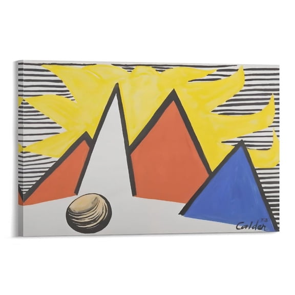 Famous Artist Alexander Calder Great Yellow Sun Art Poster Poster Decorative Painting Canvas Wall Art Living Room Posters Bedroom Painting 16x24inch(40x60cm)