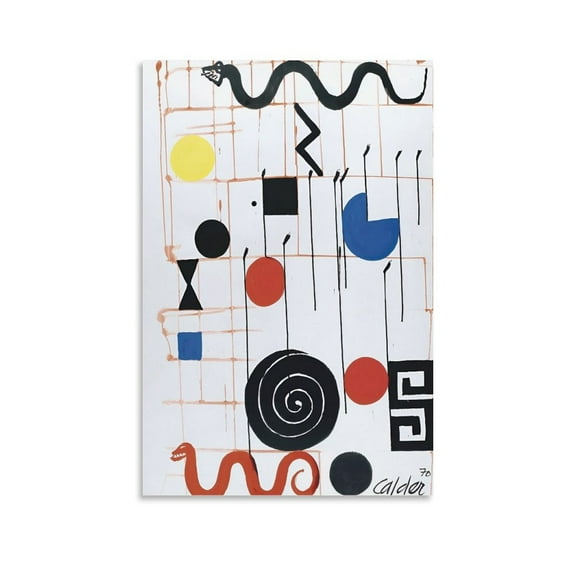 Famous Artist Alexander Calder SNAKES (1970) MutualArt Art Poster Artworks Picture Print Poster Wall Art Painting Canvas Gift Decor Home Posters Decorative 24x36inch(60x90cm)
