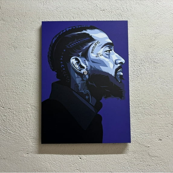 Famous Artwork, Music Art Canvas, American Singer Wall Decor, Nipsey Hussle, Nipsey Hussle Portrait Canvas Art, Singer Poster, Canvas Wall Decor - Gallery Wrapped