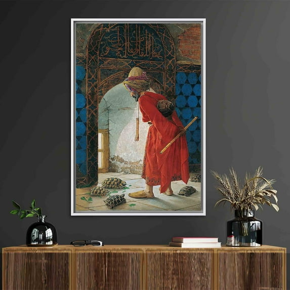 Famous Artwork, Osman Hamdi Wall Decor, Reproduction Canvas Art, Turkish Printed Canvas, Classic Wall Art, The Tortoise Trainer Canvas Art, Canvas Wall Decor - Rolled Canvas