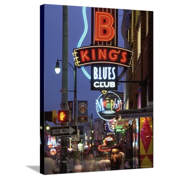 The Famous Beale Street at Night, Memphis, Tennessee, United States of America, North America Stretched Canvas Wall Art by Gavin Hellier Sold by ArtCom