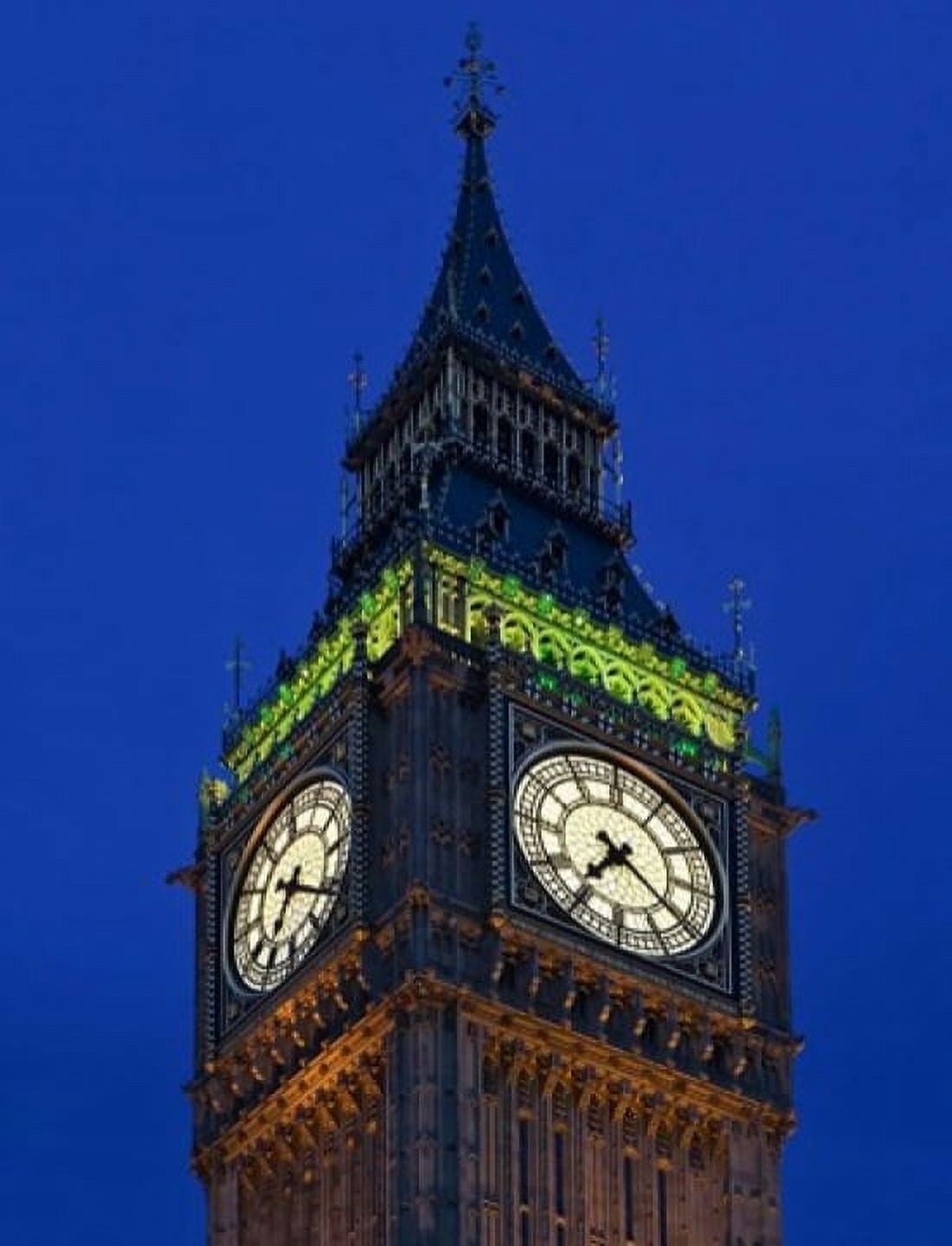 Famous Big Ben Clock Tower illuminated at dusk London England Canvas Art - Jaynes Gallery DanitaDelimont (12 x 16)
