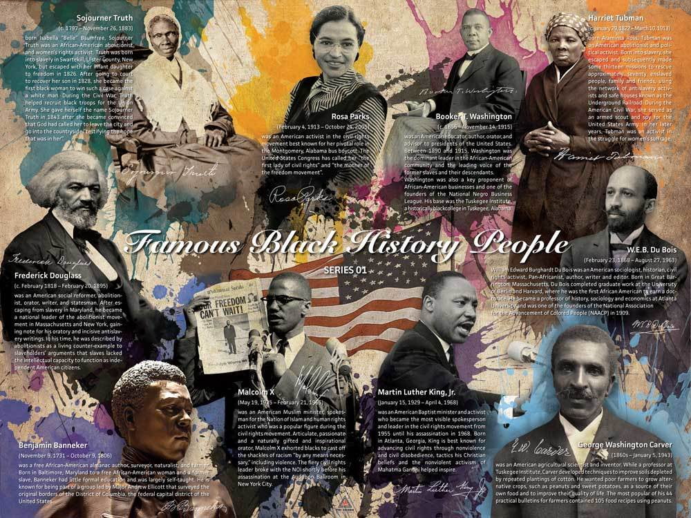 Famous Black History People Poster Series 01 (24x18)