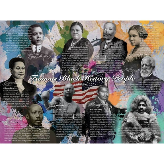 Famous Black History People Poster Series 02 (24x18)