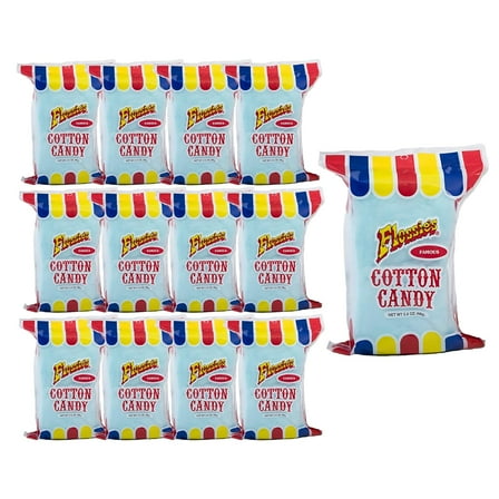 Famous Blue-Blueberry Cotton Candy, Flavorful, Light and Fluffy Cotton Candy, Ideal Party Snack for All Ages, 2.4 Ounce (12 Pack)