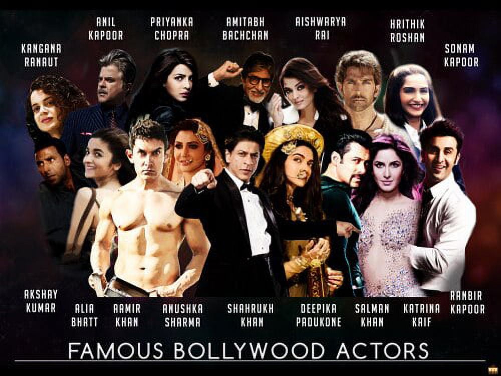 Famous Bollywood Actors Poster Hindi Movie Indian Actress Art