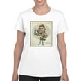 thumbnail image 1 of Famous Boxer Cartoon Style T-Shirt Women -Halit Kurtulmus Aytoslu Designs, Female Medium, 1 of 4