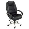 thumbnail image 1 of Famous Brand 1609BPUE-BLACK Saddle Stitched High Back Leather Chair, 1 of 4