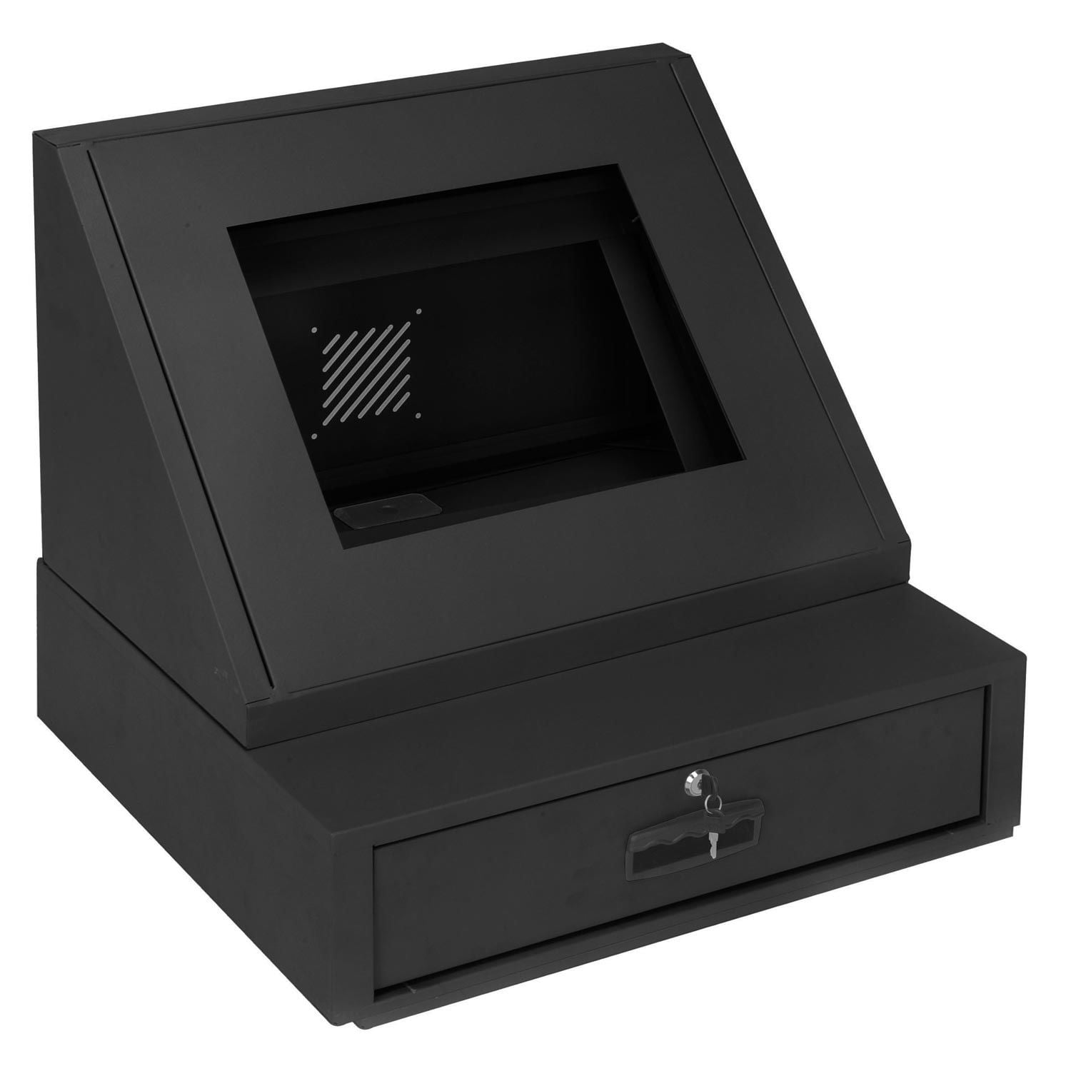 Large Computer Console Global Industrial Countertop LCD Console Computer Cabinet Black ...