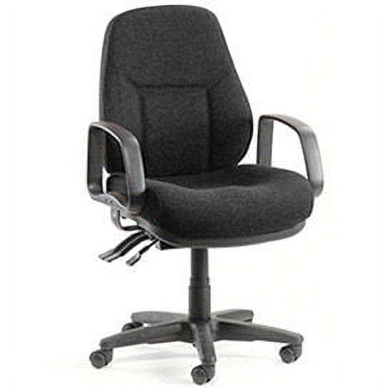 Interion Task Chair With Mid Back & Fixed Arms Fabric Black