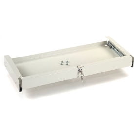 Beige Steel Locking Keyboard Drawer with Powder Coat Finish