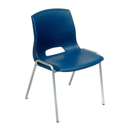 Global Industrial Vented Stackable Chair - Blue, Lot of 4