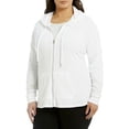 thumbnail image 1 of Calvin Klein Womens Textured Hoodie Sweatshirt, White, Plus Size, 2X, 1 of 2