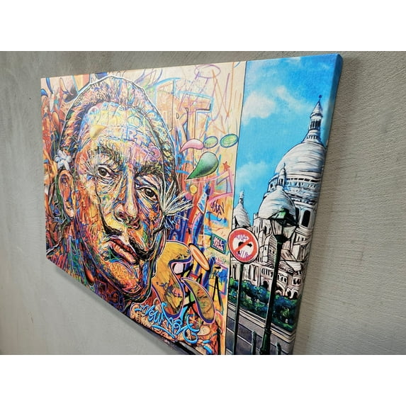 Famous Canvas, Wall Graffiti Canvas, Colorful Canvas, Graffiti Poster, Wall Printed, Abstract Canvas, Canvas Canvas, Canvas Wall Decor - White Framed