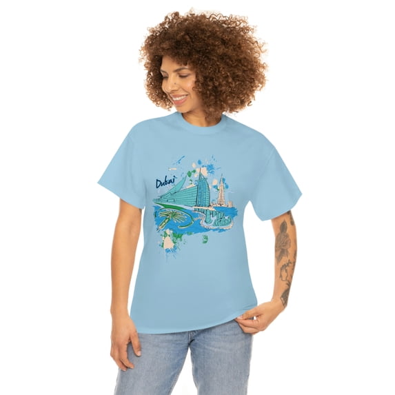 Famous Cities and Place Dubai Unisex Heavy Cotton Tee