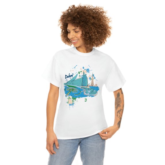 Famous Cities and Place Dubai Unisex Heavy Cotton Tee