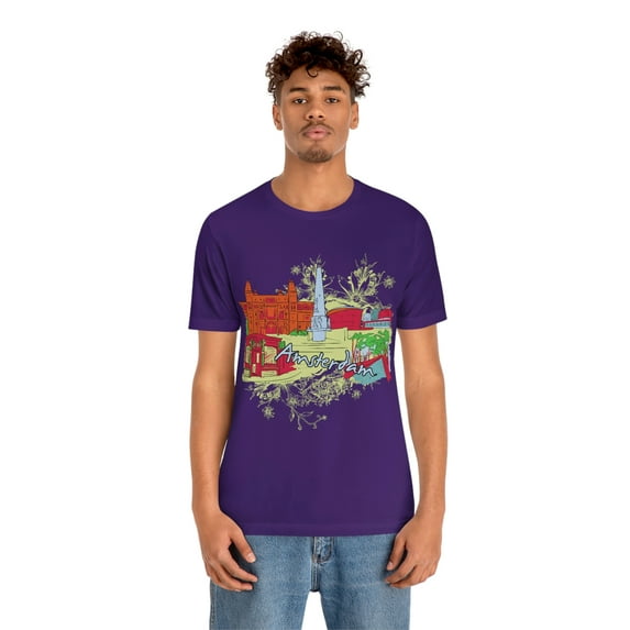 Famous Cities and Places Amsterdam Unisex Jersey Short Sleeve T-shirt