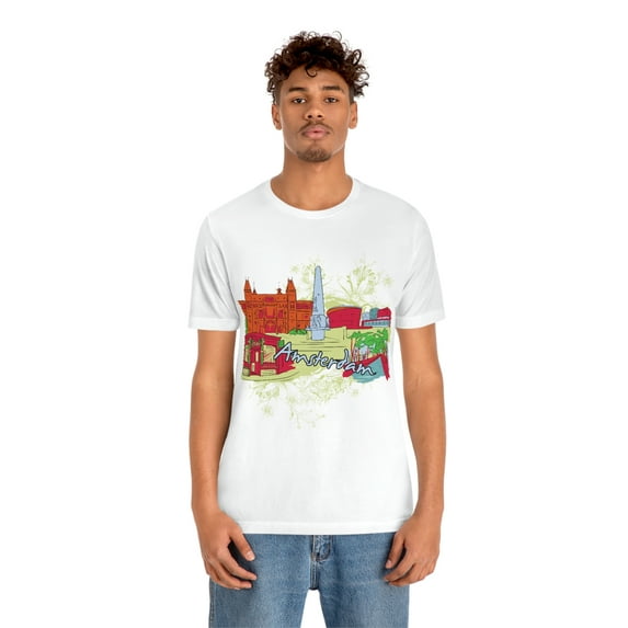 Famous Cities and Places Amsterdam Unisex Jersey Short Sleeve T-shirt