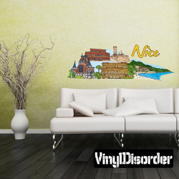 Famous City Nice Wall Decal - Vinyl Car Sticker - Uscolor090 - 25 Inches