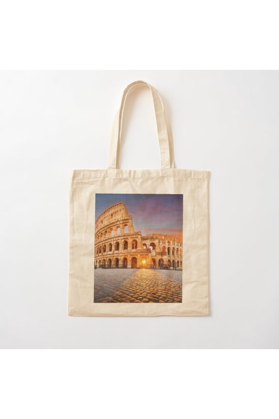 Famous Colosseum In Rome Canvas Tote Bags, Reusable Shopping Bag