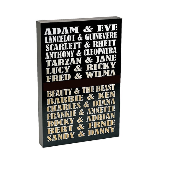 Famous Couples Sign - Home Decor - 1 Piece
