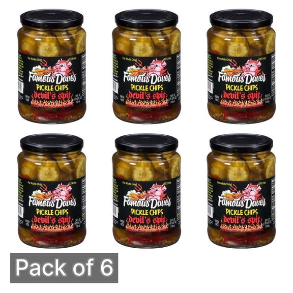 Famous Dave's Devil's Spit Pickle Chips - Pack of 6
