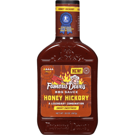 Famous Dave's Honey Hickory BBQ Sauce, 20 oz Bottle