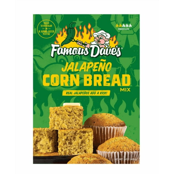 Famous Dave's Jalapeno Cornbread Mix, 15 oz (Pack of 4)
