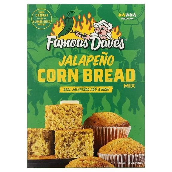 Famous Dave's Jalapeno Cornbread Mix 15 oz (Pack of 6)