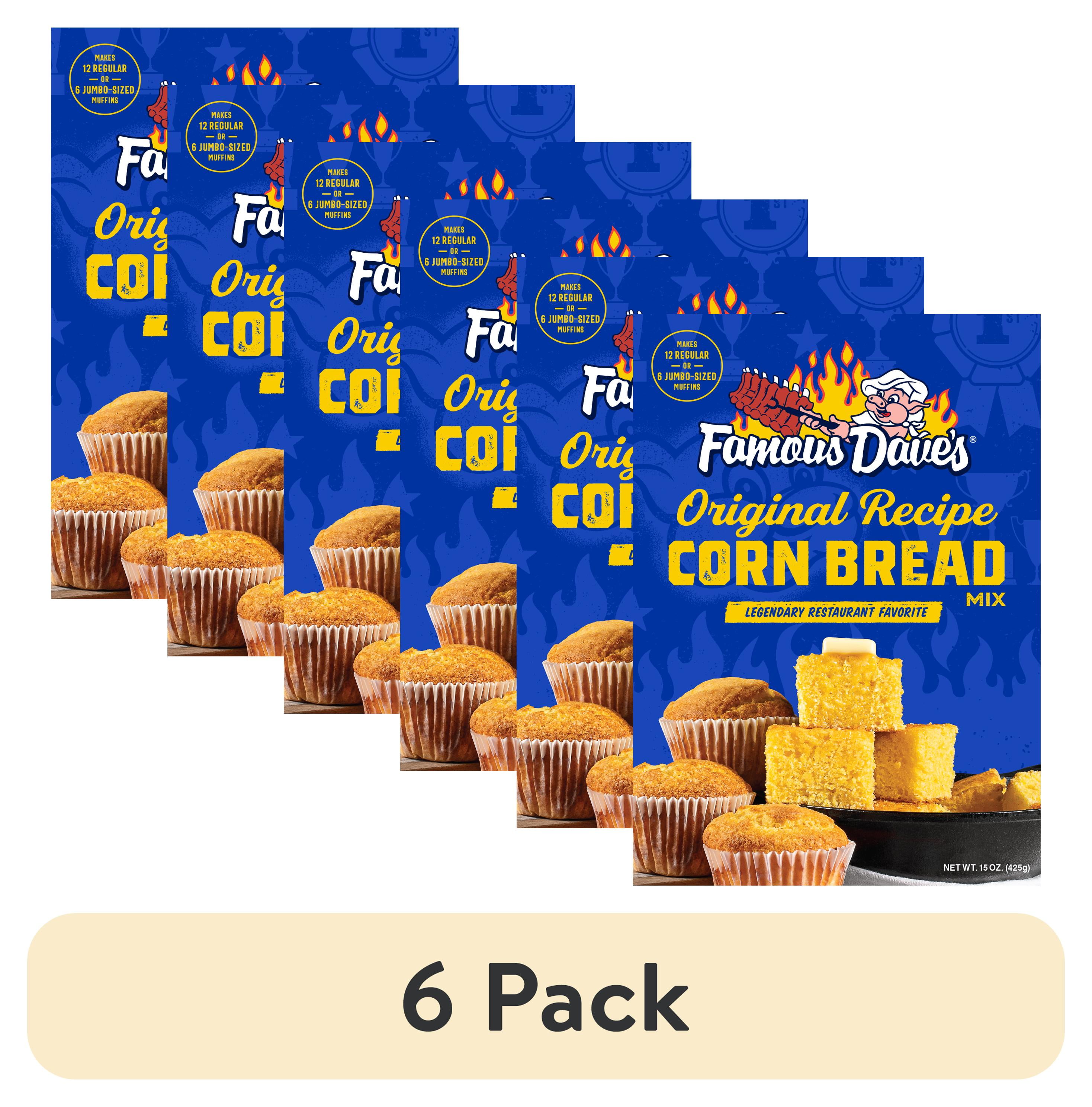 (6 pack) Famous Dave's Original Cornbread Muffin Mix, 15 oz Box