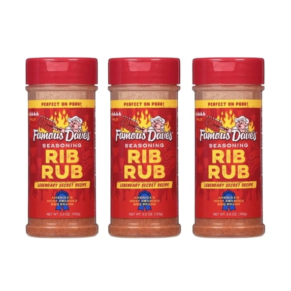 Famous Dave’s Rib Rub Seasoning – Legendary Secret Recipe 5.5 Oz (3 Pack)
