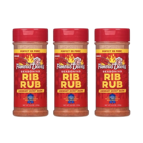 Famous Daves Rib Rub Seasoning Legendary Secret Recipe 5.5 Oz (3 Pack)