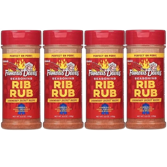 Famous Daves Rib Rub Seasoning Legendary Secret Recipe 5.5 Oz (4 Pack)