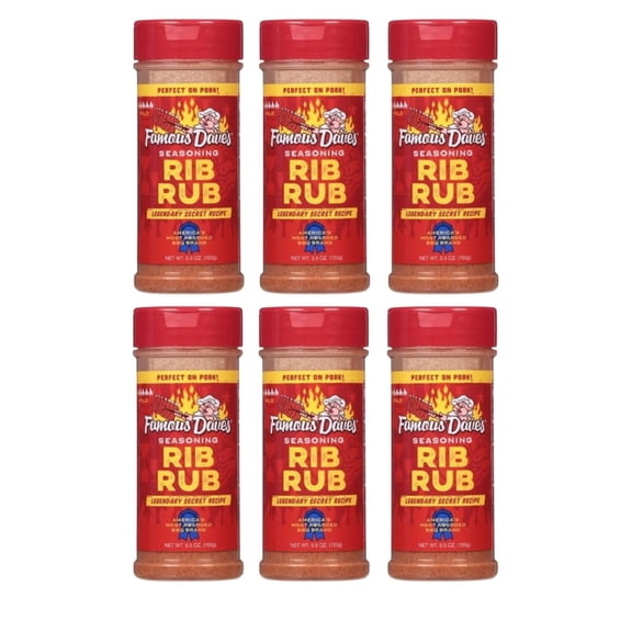 Famous Daves Rib Rub Seasoning Legendary Secret Recipe 5.5 Oz (6 Pack)