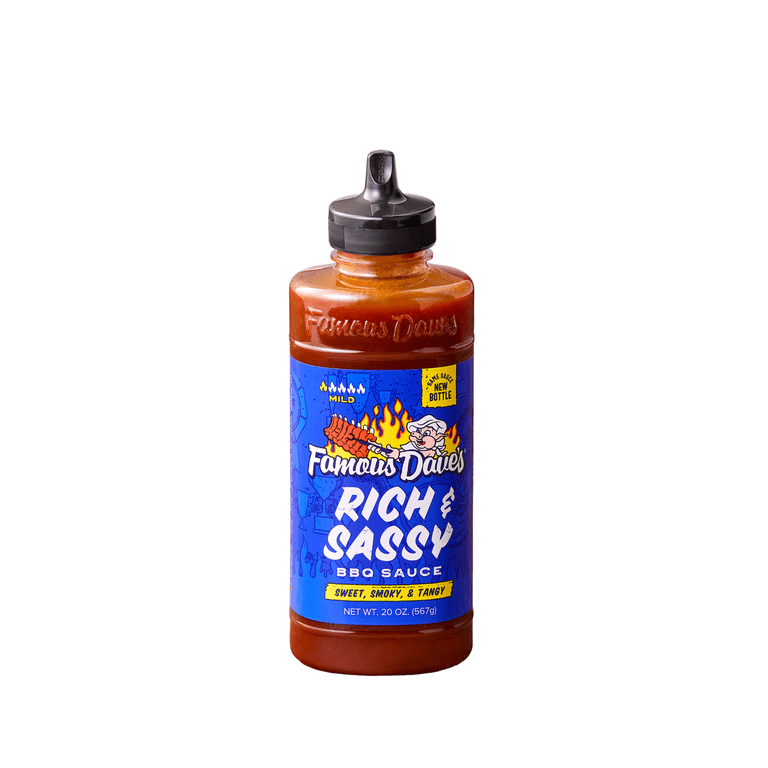 Famous Dave's, BBQ Sauce, Rich and Sassy, 20 oz, versatile for