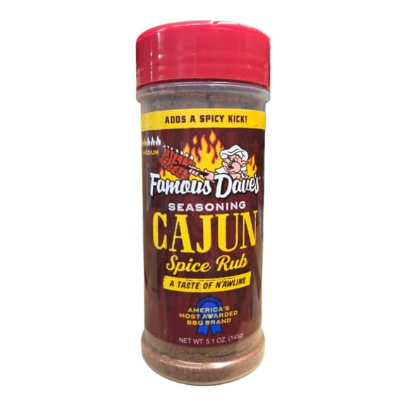 Famous Dave's Seasoning, 5 Ounce, Cajun Spice Rub, Medium Heat Rub for Beef, Chicken, Veggies, Seafood